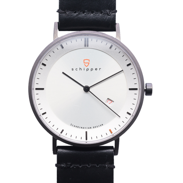 Schipper Watch | NEW AESTHETIC | Silver | Black Leather Strap