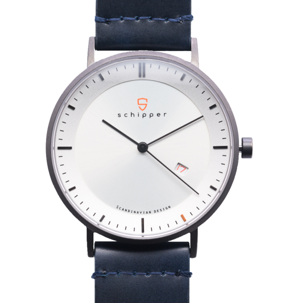 Schipper Watch | NEW AESTHETIC | Silver | Blue Leather Strap